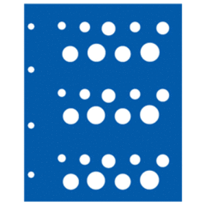 TOPjeu, Feuilles (4 anneaux ) FRF Jeux de pièces sans capsules (3 Jeux ) Transp/feuille de fond bleu - dim: 185 x 230 mm.