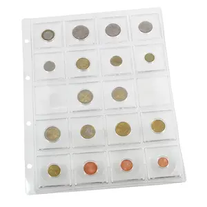 Compact A4, Sheets (4 rings) for Capsules 50 x 50 mm. (20 pcs.) Transparent - dim: 242 x 298 mm.