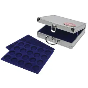 Case, Alu - suitable for: 20 Euro coins in capsules (120 pcs.) dim: 260 x 155 x 70 mm.