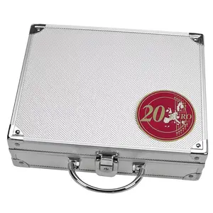 Koffer, Alu - geschikt voor: 20 Euromunten in capsules (120 st.) afm: 260 x 155 x 70 mm.