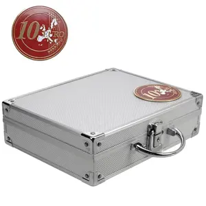Case, Alu - suitable for: 10 Euro coins without capsules (180 pcs.) dim: 260 x 155 x 70 mm.
