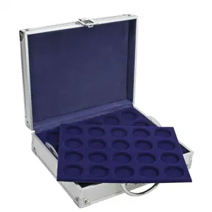 Koffer, Alu - geschikt voor: 10 Euromunten in capsules (120 st.) afm: 260 x 155 x 70 mm.