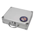 Safe, Koffer, Alu - ausgestattet mit einem Emblem der Vereinigten Staaten - ohne Inhalt - Abm: 250x215x70 mm. ■ pro Stk.