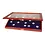 Presentation Display, Premium - for Coins Ø 30 mm. (27 pc.) Mahogany color with blue interior - dim: 375 x 260 x 30 mm.