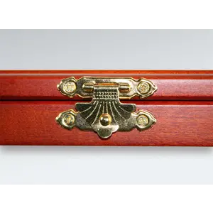 Presentation Display, Premium - for Euro coin sets in capsules (6 sets) Mahogany color with blue interior - dim: 375 x 260 x 30 mm.