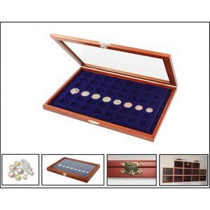 Safe Coin show case, 6 Euro coin sets in capsules