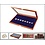 Presentation Display, Premium - for Euro coin sets in capsules (6 sets) Mahogany color with blue interior - dim: 375 x 260 x 30 mm.