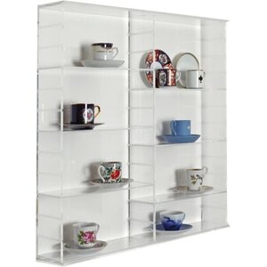 Acryl, Vitrine met schuifdeur, model C - compleet gemonteerd - afm: 600 x 150 x 600 mm.