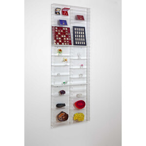 Acryl, Vitrine met schuifdeur, model C - compleet gemonteerd - afm: 600 x 150 x 600 mm.