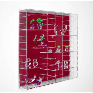 Acryl, Vitrine met schuifdeur, model C - compleet gemonteerd - afm: 600 x 150 x 600 mm.