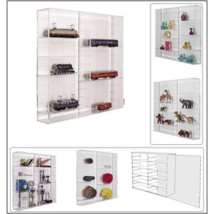 Acryl, Vitrine met schuifdeur, model C - compleet gemonteerd - afm: 600 x 150 x 600 mm.