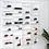 Acryl, Vitrine met schuifdeur, model B - compleet gemonteerd - afm: 600 x 110 x 600 mm.