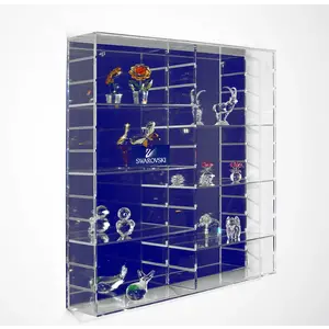 Acrylic, Display case, model B/C - Back panel - Blue - dim: 590 x 590 mm.