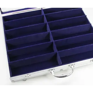 Safe Aluminum display case, 12 compartments Maxi