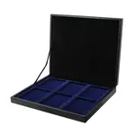 Safe, Casjeute de présentation, Nova Deluxe UNO - Compartiment dim: 45x45 mm. (12 pcs.)  Noir - dim: 245x200x35 mm. ■ par pc.