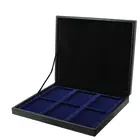 Safe, Presentation case, Nova Deluxe UNO - compartment dim: 45x45 mm. (12 pc.)  Black - dim: 245x200x35 mm. ■ per pc.