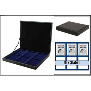 Presentation case, Nova Deluxe UNO - for Slabs capsules 60 x 85 mm. (6 pc.) Black - dim: 245 x 200 x 35 mm.
