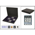 Safe, Presentation case, Nova Deluxe UNO -  for Capsules 50x50 mm. (12 pc.)  Black - dim: 245x200x35 mm. ■ per pc.