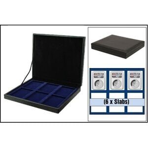Presentation case, Nova Deluxe UNO - for Coin Cards 85 x 54 mm. (6 pc.) Black - dim: 245 x 200 x 35 mm.