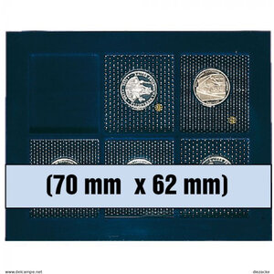 Tableau, Nova Deluxe Combi - Compartiment dim: 70 x 62 mm. (6 pcs.) Noir - dim: 245 x 200 x 35 mm.