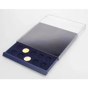 Élément d'empilage, Nova Standard - pour Monnaies Ø 26 mm. (35 pcs.) Bleu foncé - dim: 245 x 200 x 35 mm.