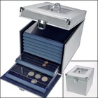 Münzkoffer - Nova - Königsblaue Veloursauskleidung, geeignet für 8 Nova Stapelelemente 250 × 195 mm – abschließbar ■ pro Stücktück