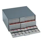 Safe, BEBA Maxi, Cabinet suitable for 10 drawers (9 mm.)  without content - Gray - dim: 298x298x139 mm. ■ per pc.