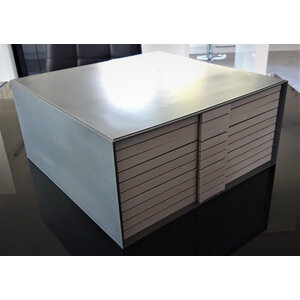 BEBA Maxi, Cabinet suitable for 10 drawers (9 mm.) without content - Gray - dim: 298 x 298 x 139 mm.