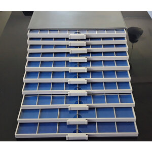 BEBA Maxi, Cabinet suitable for 10 drawers (9 mm.) without content - Gray - dim: 298 x 298 x 139 mm.