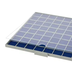 BEBA Maxi, Drawer 9 mm. high - incl. stackable frame (transp.) - 49 compartments (38,7 x 38,7 mm.)