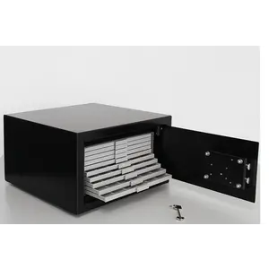 BEBA Maxi, Vault suitable for 10 drawers (9 mm.) without content - lockable - Black - dim: 400 x 380 x 220 mm.