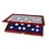 Presentation Display, Premium - compartment dim: 55 x 55 mm. (15 pcs.) Mahogany color with blue interior - dim: 375 x 260 x 30 mm.