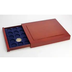 Stacking element, Nova Exquiste - compartment dim: 54 x 54 mm. (12 pcs.) Mahogany color - dim: 245 x 200 x 35 mm.