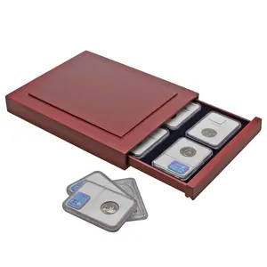 Stacking element, Nova Exquiste - f or Slabs capsules 60 x 85 mm. (6 pcs.) Mahogany color - dim: 245 x 200 x 35 mm.