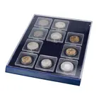 Safe, Stacking element, Nova Standard -  for Coins Capsules 50x50 mm. (12 pc.)  Dark blue - dim: 245x200x35 mm. ■ per pc.