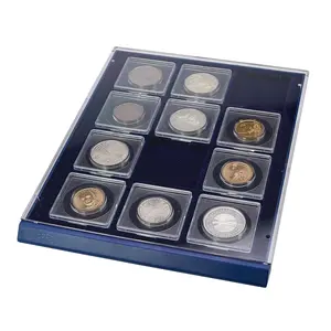 Stacking element, Nova Standard - for Coins Capsules 50 x 50 mm. (12 pc.) Dark blue - dim: 245 x 200 x 35 mm.