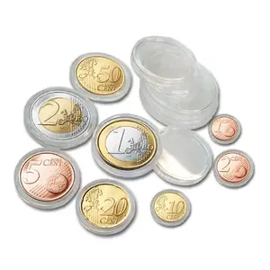 Coin Capsules Round - suitable for complete Euro coin set (8 pcs).