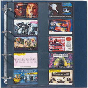 Compact A4, Feuilles (4 anneaux ) 5 x 2 compartiments (90 x 56 mm.) Transparent - dim: 210 x 255 mm.