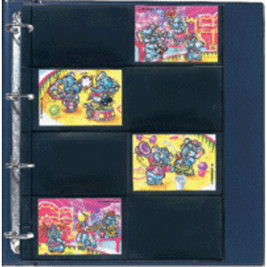 Compact A4, Sheets (4 rings) 4 x 2 compartments (105 x 70 mm.) Transp/w. black foil for double-sided use - dim: 210 x 255 mm.