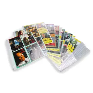 Blätter (4 Ringe) 4er Einteilung (108 x 148 mm.) geeignet für Unterschriftenkarten - Transparent - Abm: 230 x 305 mm.