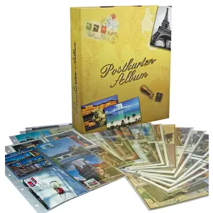 FC, Sheets (4 rings) 4 compartments (108 x 148 mm.) suitable for Postcards - Transparent - dim: 230 x 305 mm.