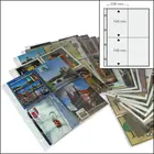 Safe, FC, Feuilles (4 anneaux)  4 compartiments (108x148 mm.)  convient pour: Cartes postales - Transparent - dim: 230x305 mm. ■ par 15 pcs.