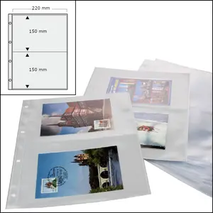 Safe Postkarten-Album, 4 Ringe, Einsteckblätter  2 Taschen (15x)