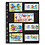 Insert sheets, Black 2-sided use - 3 compartments horizontal, Optima - type 4.S - 4 Rings - Pocket dim: 180x58 mm.