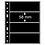 Insert sheets, Black 2-sided use - 3 compartments horizontal, Optima - type 4.S - 4 Rings - Pocket dim: 180x58 mm.