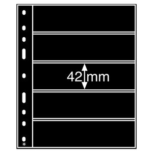 Insteekbladen, Zwart 2-zijdig gebruik - 4x2 vakken horizontaal, Optima - type 5.S - 4 Rings - Vak afm: 180x42 mm.