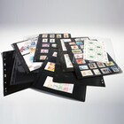 Insert sheets, Black 2-sided use - 8 compartments horizontal - LEUCHTTURM, Vario - type 8.S - 4 Rings - Pocket dim: 195x29 mm. ■ per 5 piecess.