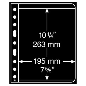 Insert sheets, Black 2-sided use - 1 compartment horizontal, Vario plus - type 1.S - 4 Rings - Pocket dim: 195x263 mm.