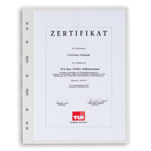 Insert sheets, Fully transparent - 1 compartment horizontal, Grande - type 1.C - 4 Rings - Pocket dim: 216x306 mm.