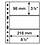 Insert sheets, Fully transparent - 3 compartments horizontal, Grande - type 3.C - 4 Rings - Pocket dim: 216x98 mm.